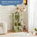 DUMOS 54-inch Cat Tree Tower with Scratching Posts, Indoor Use
Multi-Level Pet House for Large Cats with 2 Condos, Round Platform, Small Ladder and Toys, Green