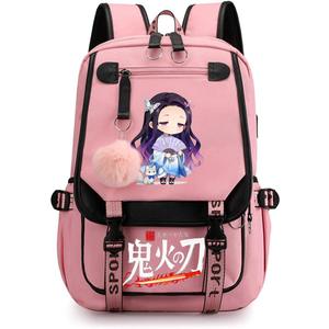 Anime Backpack for Girls, Kawaii Bookbag, Teen School Bag, Pink, Large