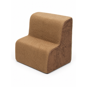 Milo Folding Dog Stairs for Indoor, Premium Foam Pet Steps, Safe, Comfortable Ladder, Helpful Ramp for Smaller and Older Pets, Machine Washable Removable Cover, 2 Steps, Brown