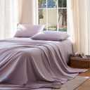 DOZ Sheet Set, 100% Viscose derived from Bamboo, Organically Grown, Buttery Soft, Cooling Sheets, High GSM, Deep Pockets - 3 Piece - 2 Pillowcases 1 Fitted Sheet (Lavender, Queen)