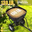AugFir Tow Behind Broadcast Spreader, 130 LBS Capacity Lawn Fertilizer Spreader for Riding Mower, ATV, UTV & Tractor, 12 FT Spread Width Pull Behind Spreader Seeder for Grass Seed, Salt, Ice Melt