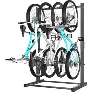 Ultrawall Freestanding Bike Rack, Vertical Bike Storage Stand for Garage, Indoor Bicycle Organizer, Holds Up to 4 Bikes