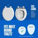 HIGHCRAFT Premium Round Toilet Seat with Slow-Close Design, Adjustable Hinges & Quick Removal Mechanism - Molded Plastic Toilet Seat - Fits Standard Round Toilets - Toilet Seat in White