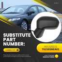 Left Driver Side Mirror Assembly Compatible with 2006-2011 Civic Non-Heated Power Manual Folding Not Compatible with Civic Coupe & Civic Del Sol Match to Black 76250SNEA01 (3Pins)