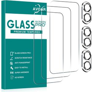 [3+3 Pack Glass Screen Protector for iPhone 16 with Camera Lens Protector, 6.1 Inch HD Clear Tempered Glass Film for iPhone, Anti-Scratch, Bubble Free, Case-friendly