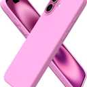 ORNARTO Compatible with iPhone 16 Plus Case 6.7, Slim Liquid Silicone 3 Layers Full Covered Soft Gel Rubber Phone Case Protective Cover 6.7 Inch, Cherry Blossom