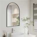 Giftgarden Black Arched Mirror 20x30 Inch, Arch Bathroom Mirror Wall Mounted with Aluminum Frame for Vanity, Powder Room, Bedroom, Mantle