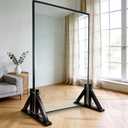 2Pack Mirror Stand for Floor, Heavy Duty Iron Floor Mirror Stand, Adjustable Mirror Holder Stand for Large Mirror, Plate, Poster, Black Mirror Stand for Bedroom, Living Room, Cloakroom