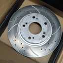 MOTOREVO Front Geomet Brake Kit for Civic [ 2013-2021 ] [ONLY for 281.6mm 11.1in Rotors] [13-21 LX/EX(13-14 LX NOT For 262mm 10.3in), 17-21 Sport, 16-21 Touring] Drilled & Slotted Discs & Ceramic Pad