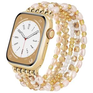 VISOOM Beaded Boho Bracelet For Apple Watch 10/11 Se(3rd Gen) Bands Women 42mm 41mm 40mm 38mm, Pearl Wrap For Cute Stretchy Fancy Apple iWatch iPhone Series11 10 Se 9 8 7 6 5 4 3 2 1 Watch Straps Band