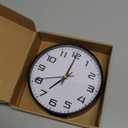 8 Inch Modern Wall Clocks Battery Operated - Silent Non Ticking Quartz Analog Clock with Large Numbers, Easy to Read Digital Wall Clock for Bedroom, Living Room, Kitchen, Office, Gym, Black