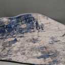 Washable Area Rugs 6ft Non-Slip Modern Abstract Soft for Living Room Entryway Bedroom Nursery, Print Pattern, Blue Grey Navy Gray