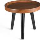 KGPLOME Indoor Plant Stand,Wood Mid Century Plant Table in Walnut Finish,Tall Plant Stand for Flower Pot,Modern Round Small Side End Table with Raised Design (Walnut, 12"x10.8")