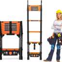 Telescoping Ladder，8.5FT Extension Ladder，One-Step Collapsible, Aluminum Ladder for RV Home Outdoor, 330lbs Max Capacity