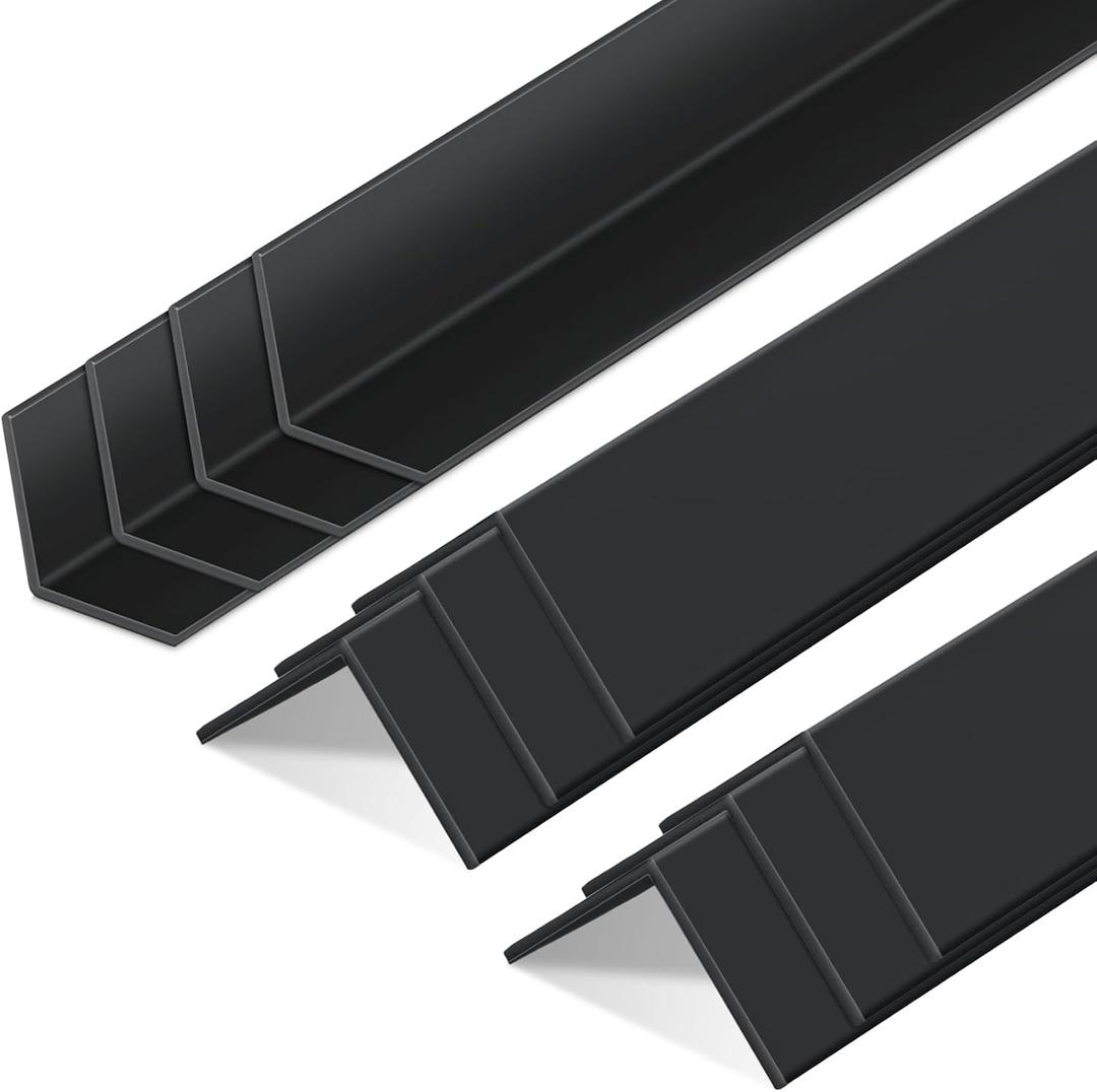 Sasylvia 10 Pcs Wall Corner Protector Guards, Avoid Scratching Scuffs, 1-1/8 x 36 Inches Vinyl Corner Trim Molding, Ease Install & Cleaning for Door Countertop Furniture Cabinet Protection, Black
