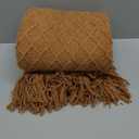 CREVENT Home Farmhouse Decor Rustic Couch Sofa Chair Bed Throw Blanket, Soft Warm Light Weight for Travelling in Spring Summer (50''X60'' Brown)