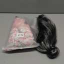 VICAMB Old Lady Costume,100 Days of School Costume for Grandma Outfit Nightgown Wig & Accessories 5-7Y