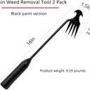 Weed Puller Tool Garden Weed Pulling Tool, Portable Garden Weeder Tool Uprooting Weeding Tool, 4 Teeth Manganese Steel Forged Hand Weeder for Vegetable Gardening Backyard Farm Planting & Weeding