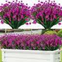 Lnoicy 20pcs Artificial Flowers,Fake Flowers Picks for Office Decorations Floral Arrangements DIY Wreath Holiday Tables Party Home Decor and Home Garden Decoration(Fuchsia)