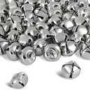 BigOtters 50 Pcs Jingle Bells for Crafting, 1 Inch Craft Bells Bulk for DIY, Home Christmas Decoration, Silver