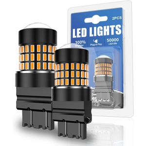 3157 LED Amber Yellow Turn Signal Bulb for Chevy Silverado 1500 (1999 2000 2001 2002 2003 2004 2005 2006 2007 2008 2009 2010 2012 2013), 300% Brighter, 3047 4157 Replacement, Plug and Play, Pack of 2