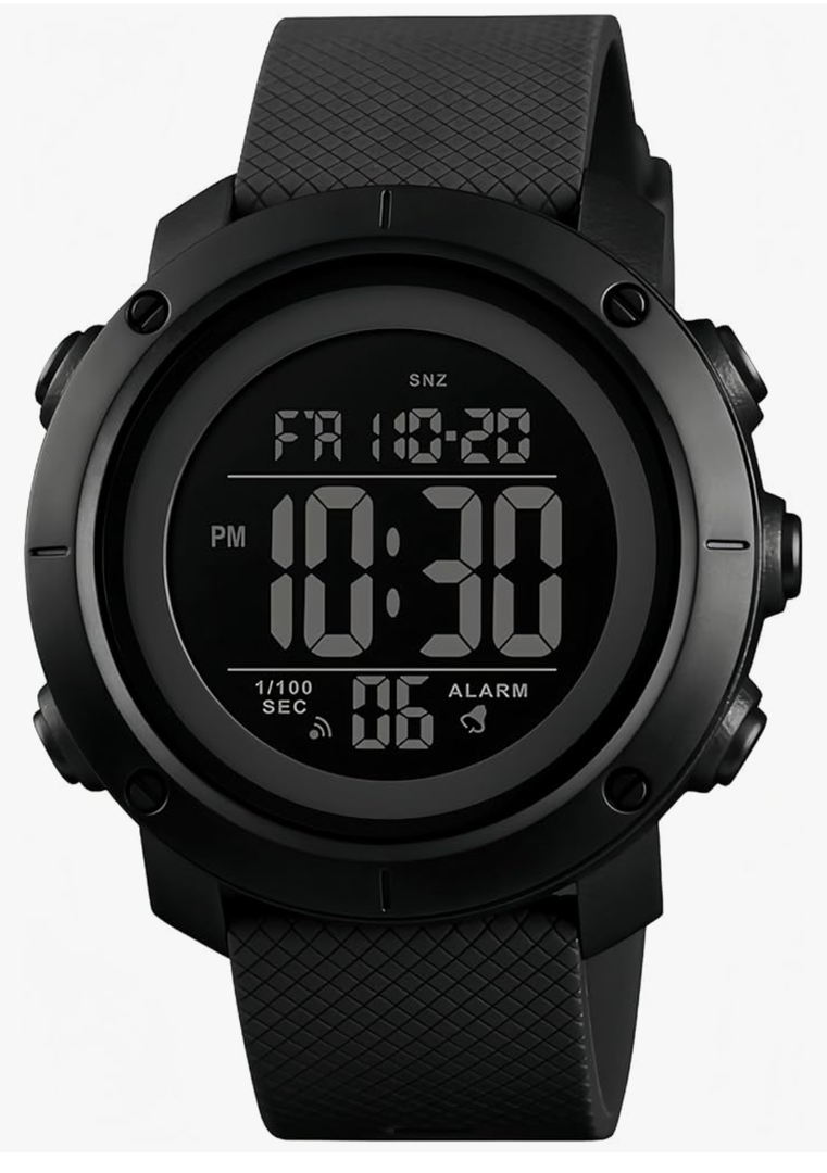 Digital Watch Sports Waterproof Military Back Light Small Watch for Men Black 1426