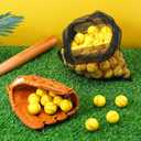 Wettarn 100 Pcs Mini Training Foam Baseballs Soft Baseballs with Storage Bag Practice Ball for Hitting Pitching Machines Batting Accuracy Indoor Outdoor Sports Players Play