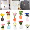 10Pcs Cute Ceramic Vase Fridge Magnets Tiny 3D Plant Vase Funny Mini Vase Fridge Magnets for Fridge, Kitchen, Office Decoration