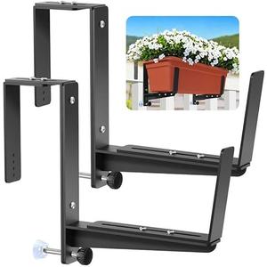 Amazon.com : VOXOR Window Box Brackets, Adjustable Planter Box Brackets, Heavy Duty Iron Flower Box Brackets for Railings, with Enhanced Bottom Support - Perfect for Balconies, Fences, and Gardens (2 Pack) : Patio, Lawn & Garden