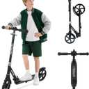 Nattork Kick Scooter for Kids 6+ Years Teens Adults - 220LB Weight Capacity, Front Shock Absorber and Adjustable Handlebar - Smooth Ride with 8" Sturdy Wheels, Ideal for Outdoor Sports