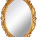 Vintage Mirror Small Wall Mirror Hanging Mirror 14.5 x 10 inchs Oval Gold