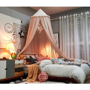 Bed Canopy for Girls, Princess Crib Canopy for Nursery, Dreamy Soft Hanging Canopy for Toddler Bed, Twin & Full Size, Kids Bed Canopy for Girls Room Decor & Reading Nook, Pink