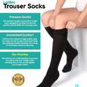 Winterlace Womens Trouser Socks, Opaque Stretchy Nylon Knee High, Many Colors, 6 Pairs, 9-11