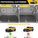 Trunk Mat with Door Sill Guards for 2021-2025 Jeep Wrangler JL Unlimited 4XE Accessories All Weather Rear Trunk Liner Door Sill Protector for 21-25 JL JLU 4XE 4 Door(Not for 4X4)