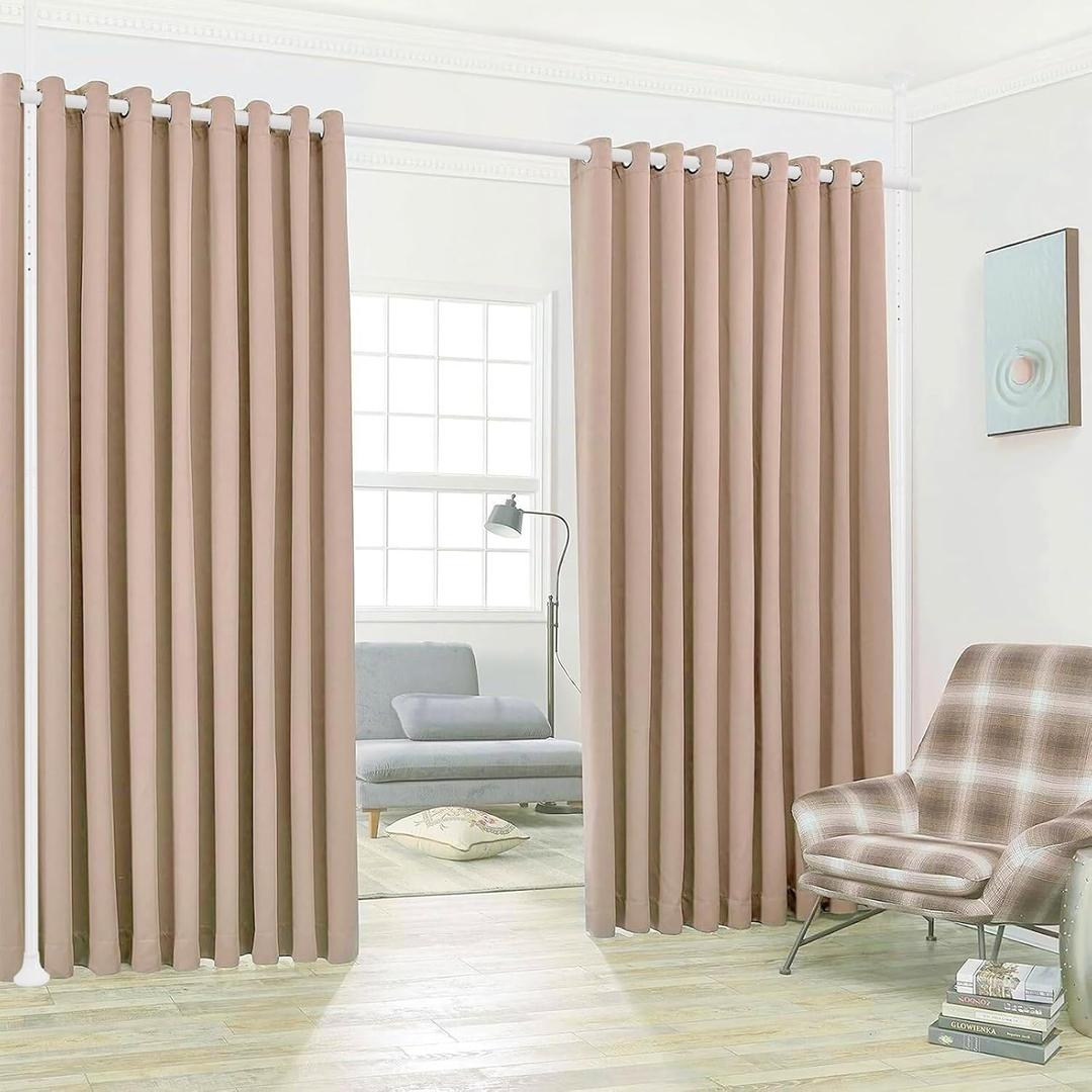 Room Divider,No Drilling Partition Room Dividers Wall,48-120inch(H) 28-70inch(W) Heavy Duty Floor to Ceiling Wall Divider for Room Separation,White Adjustable Room Separator for Space Partition