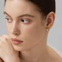 18K Gold Plated Huggie Hoop Earrings for Women, 925 Sterling Silver Post, Hypoallergenic Small Earrings (Charlotte Pav Huggies)