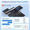 42Inch Smart Flush Mount Ceiling Fans with Lights Remote,Low Profile,Black