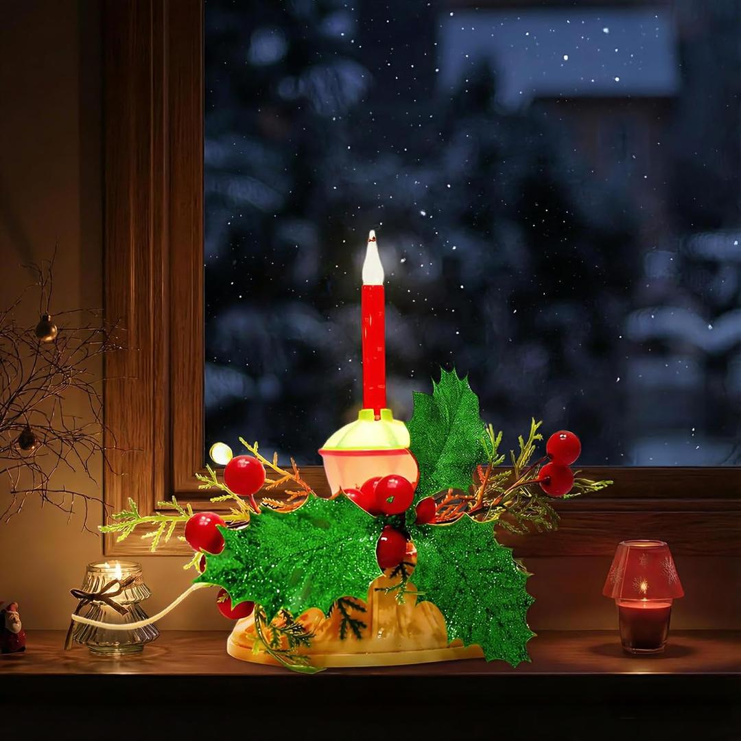 1 Lights Christmas Bubble Candle Lamps, Vintage Christmas Bubble Lights with Multicolor Fluid Lights Bulbs,Window Candle Light for Table Window Holiday Decor
