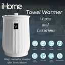 iHome Luxury 20L Towel Warmer, Large Hot Towel Warmers for Bathroom, with Inner Fragrance Pad Holder, Great for Blankets and Spa and More