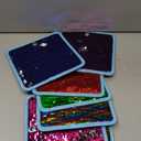 VitalCozy 8 Pieces Sequin Sensory Mats Sequin Fabric Wall Panel 8" Assorted Tactile Flip Sensory Tiles Pads Play Mat Educational Fabric for Tactile Play