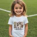 Toddler Football Shirt Boys Girls Game Day T-Shirt Kids Baseball Tee Cute Cotton Clothes Short Sleeve Tops 2T-8 Years (White)