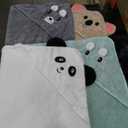 14 Pcs Baby Towels Washcloths and Baby Bibs Set, 4 Pcs 32x32 Hooded Bath Towel, 8 Pcs Baby Washcloths and 2 Pcs Cotton Baby Bibs for Newborns, Toddlers and Kids, Soft Baby Towel Set for Boys and Girls (Elephant & Panda & Bear & Koala-14pcs)