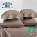 Bare Home Microfiber Bulk Pillow Cases - Standard/Queen Size Set of 4 - Cooling Pillowcases - Double Brushed - Taupe Pillowcases 4 Pack - Easy Care (Standard - 4 Pack, Taupe)