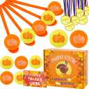 Thanksgiving Party Game Spoon Race Game Set 24 Thanksgiving Themed Balls and Spoons for Boys Girls Adults Thanksgiving Fall Festival Party Favors, Family Classroom Activities Supplies