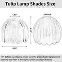 GO&SO Small Glass Clear Tulip Lamp Shades Set of 2 Flower Art Blown Pendant Lamp Shade,1.65" Top x 4.33" Diameter x 4.13" Height,1.58lb,Mini Replacement Lamp Shade for Table,Wall Lamp Chandelier Decor