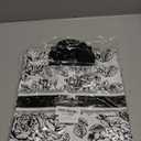 50 Count 9.8" x 11.8" Plastic Thank You Merchandise Bags, Shopping Retail Bags with Handles - Black Flower 