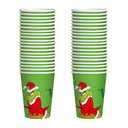 36 Pcs Christmas Cups 4 Unique Festive Designs Premium Disposable Paper Cups Christmas Party Supplies for Xmas Birthdays Celebrations