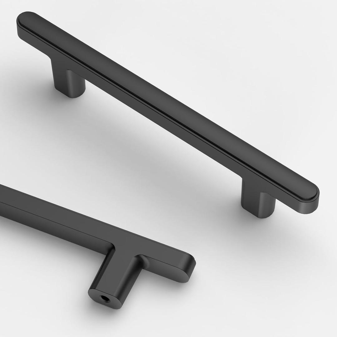 Asidrama 10 Pack 3.75 Inch(96mm) Matte Black Kitchen Cabinet Handles, Cabinet Pulls Kitchen Cabinet Hardware for Cupboard Drawer Pulls
