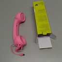 Retro Phone Handset for Type-C Devices, Vintage Style Cell Phone Receiver with Volume Control & Mic, Noise Reduction Wired Landline Handle Receiver for Mobile Video Conferences,Calls,Meetings (Pink)