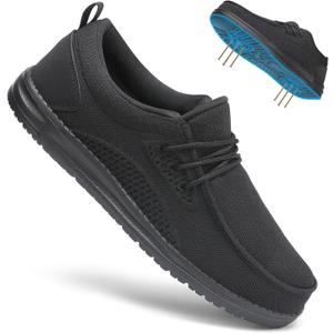 VikoViren Steel Toe Shoes for Men Slip On Safety Work Shoes Non Slip Puncture Proof Indestructible Lightweight Steel Toe Loafers Comfortable Construction Sneakers, 11, Black